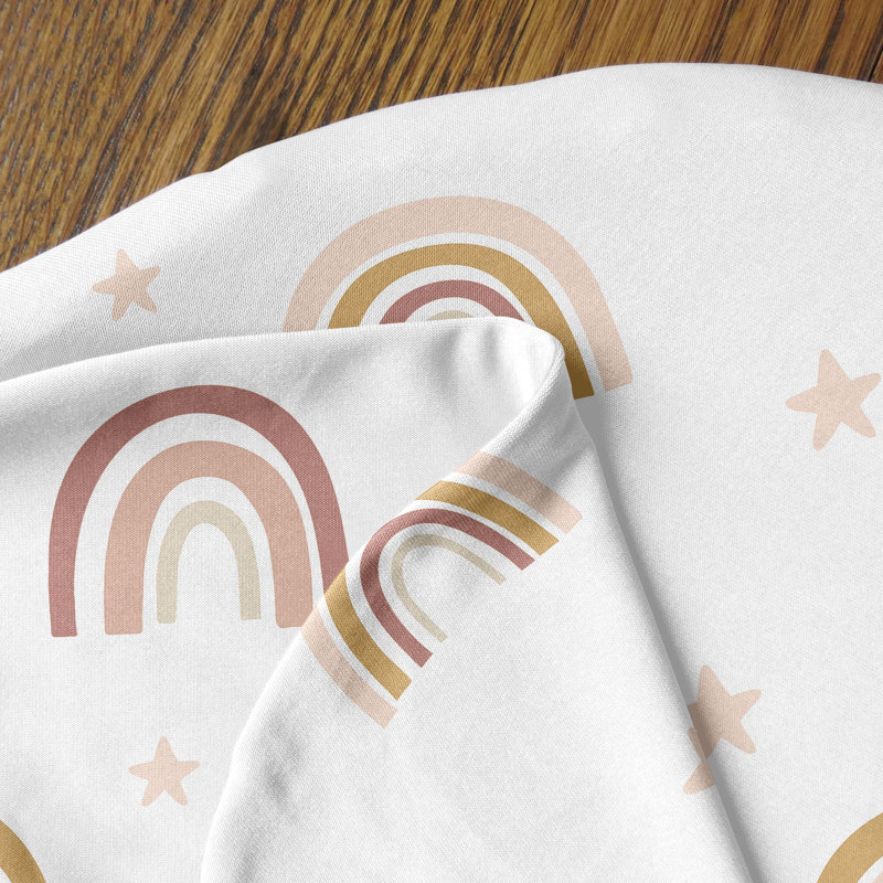 Housse de coussin d'allaitement Boho Rainbow Collection, Rose / blanc / taupe / mauve, Arcs-en-ciel