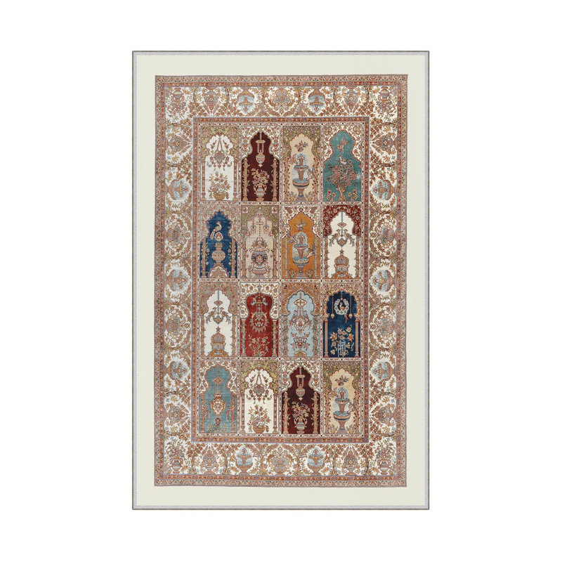 Premium Hall Carpet, 2.6 x 4.9 Feet, 100% Polyester, 650 gr/m² | Antibacterial, Non-Slip PVC Dot Underside, 0.3 in Pile Height | Machine Washable, 3D Digital Print, Durable & Stylish for Home Décor