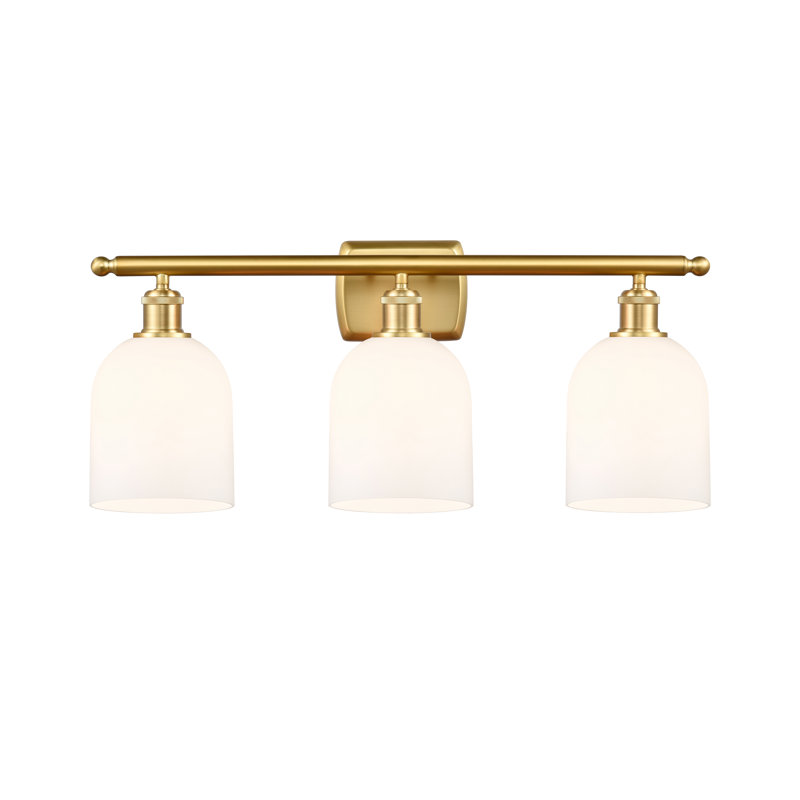 Anacaren 3 - Light Dimmable Vanity Light, Glossy White, Satin Gold