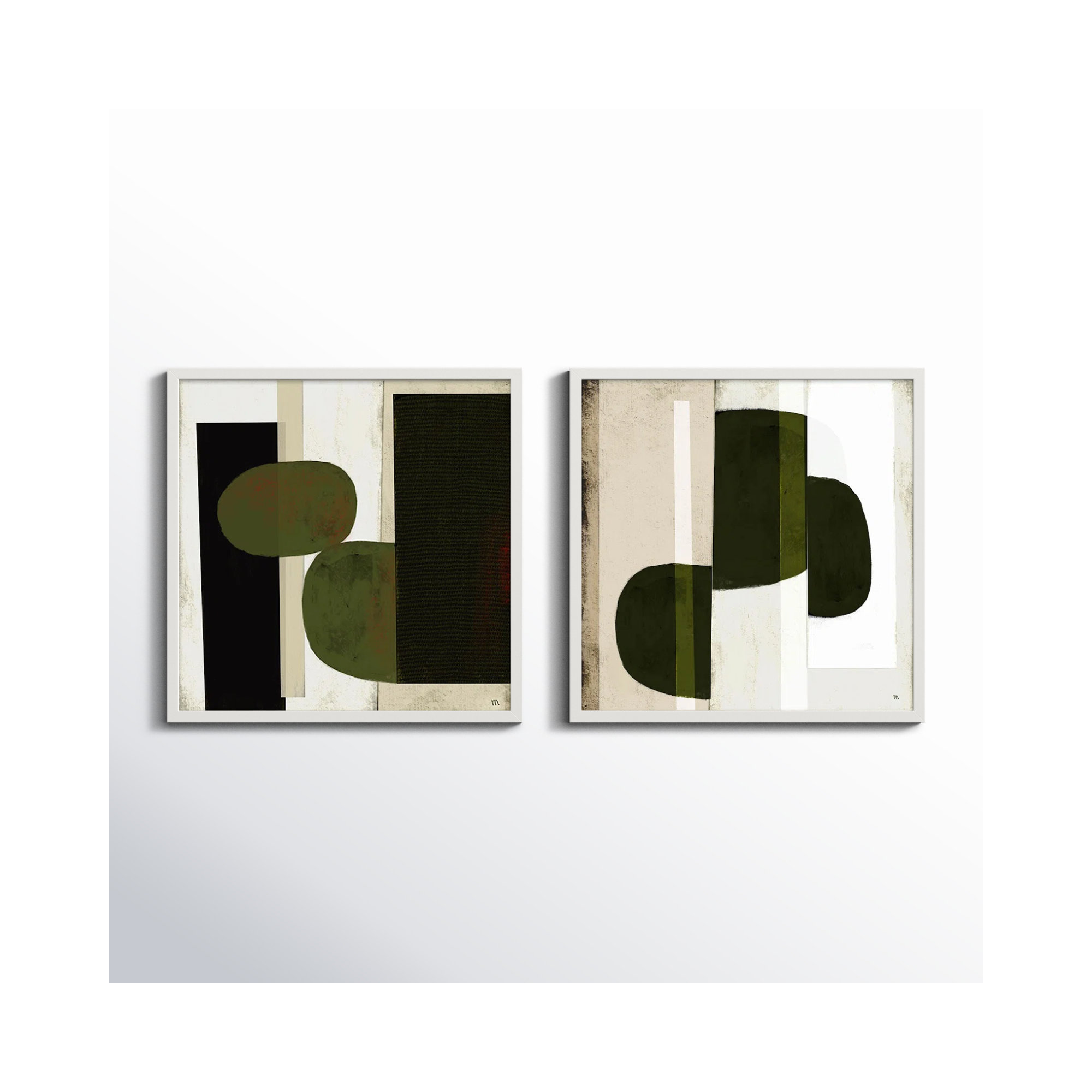 Collage by StudioM, 44" H x 88" W, White