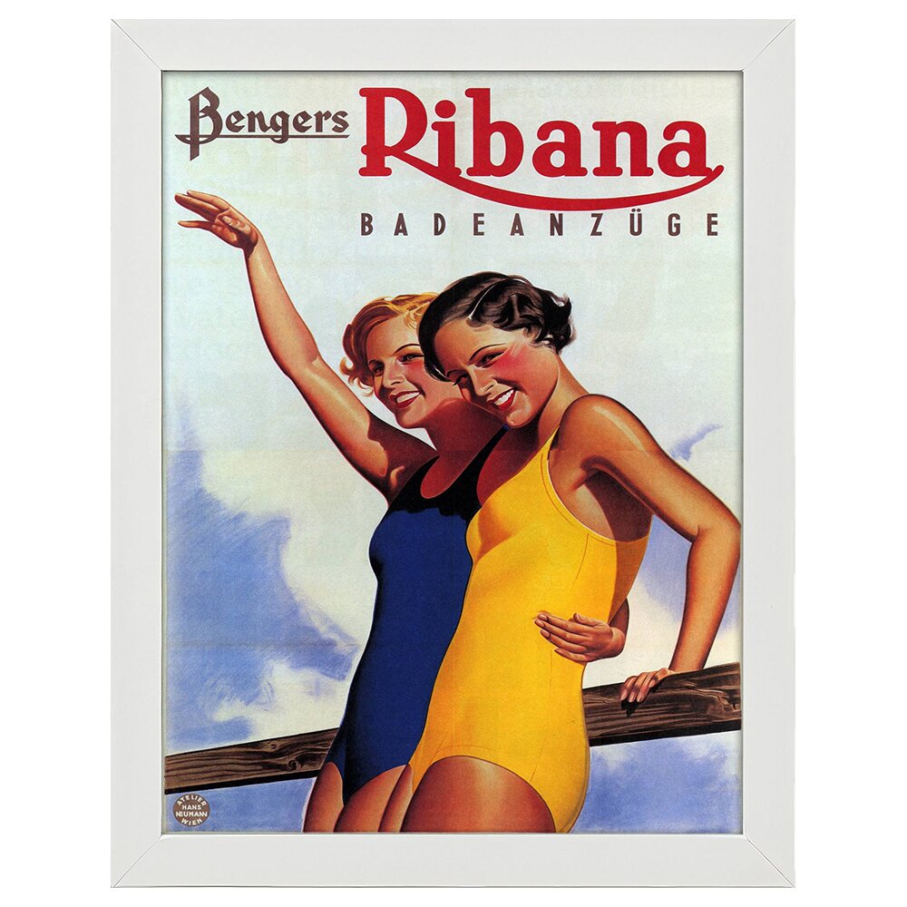 Leinwandbild Vintage Advertising Poster Swimsuits Benger Ribana