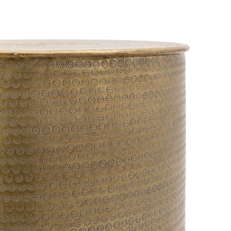 Delphine Embossed Metal Side Table