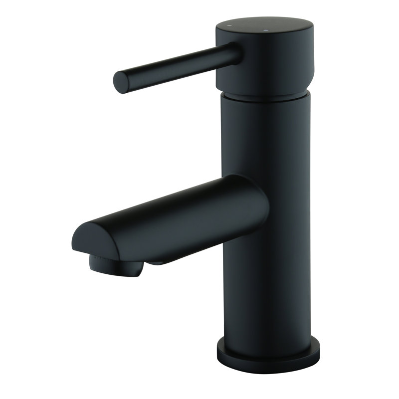 Single-Hole Single-handle Bathroom Faucet with Drain Assembly, Matte Black