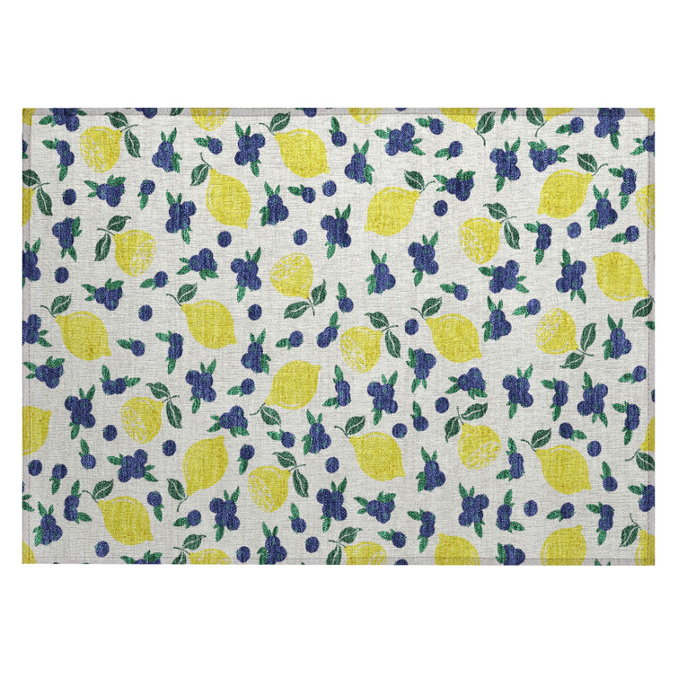 Machine Washable Indoor/Outdoor Bourkelands ACN2354 Fruits Rug