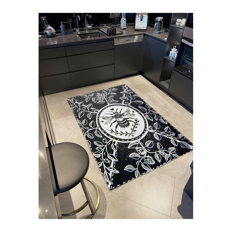 Tapis décoratif tissé délavé à la machine