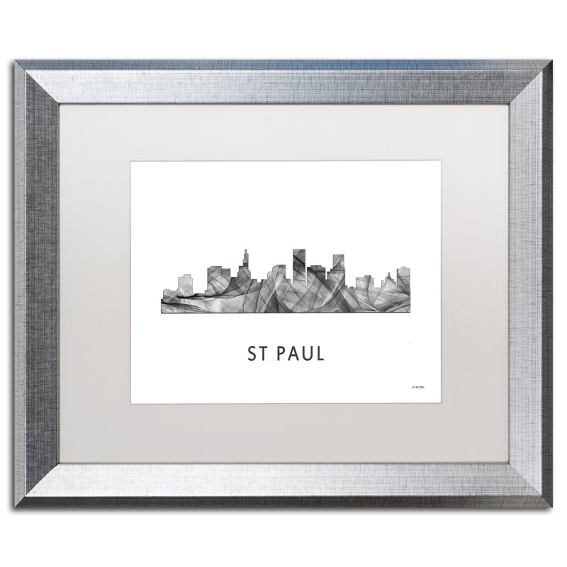 « st paul minnesota horizon wb-bw » par marlene watson, impression encadrée, H 16 po x l 20 po x P 0,5 po