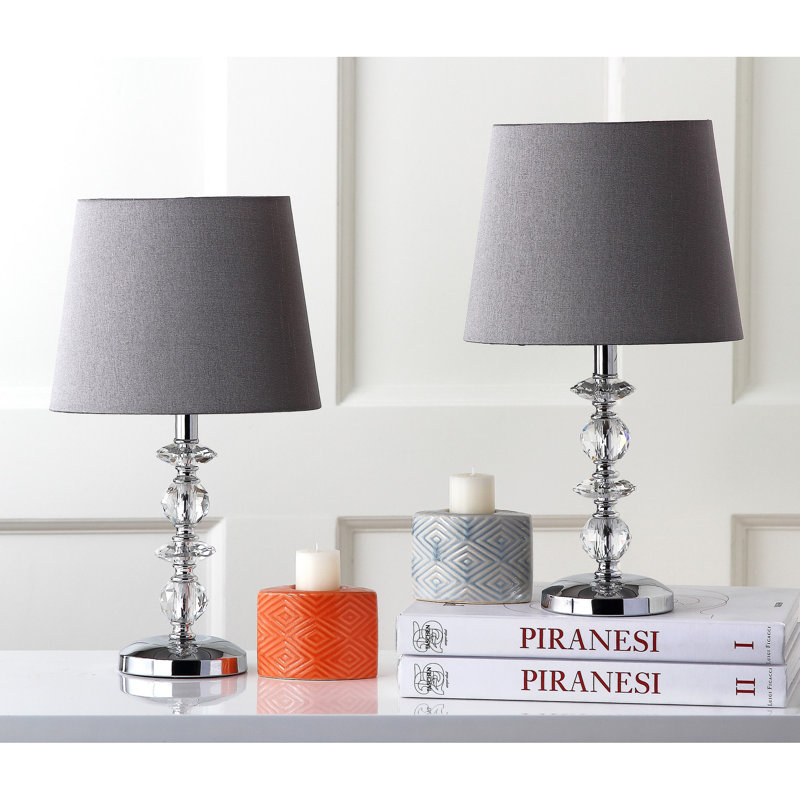 Daneysha Crystal Table Lamp, Gray