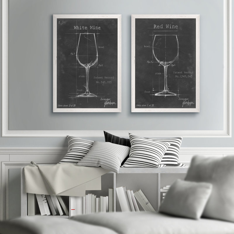 « articles bar blueprint iii » par antonymeus bunjamin (abe)-ensemble de 2 reproductions d’art sur cadre photo, Blanc