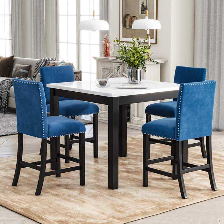 Hemant 5 - Piece Marble Top Dining Set