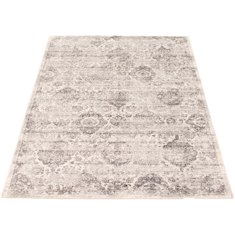 Tapis gris noué à la main Egmont