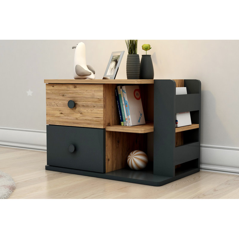 Allianah 165.1cm W Manufactured Wood Bedside Table