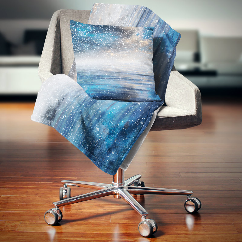 Coussin à imprimé de paysage bleu sur le lac, 16 po x 1 po, Coussin décoratif