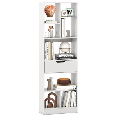 Bibliothèque avec tiroir, bibliothèque ouverte multifonctionnelle, rangement