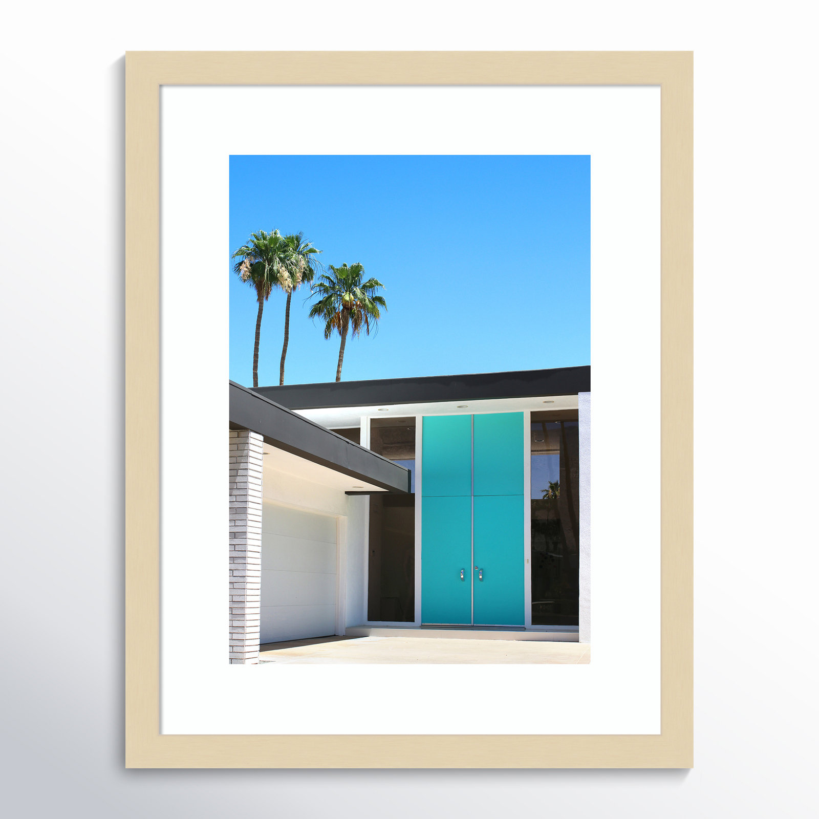 Palm Springs King by Rachel Dowd, White Framed, 34.38" H x 25.38" W x 0.875" D