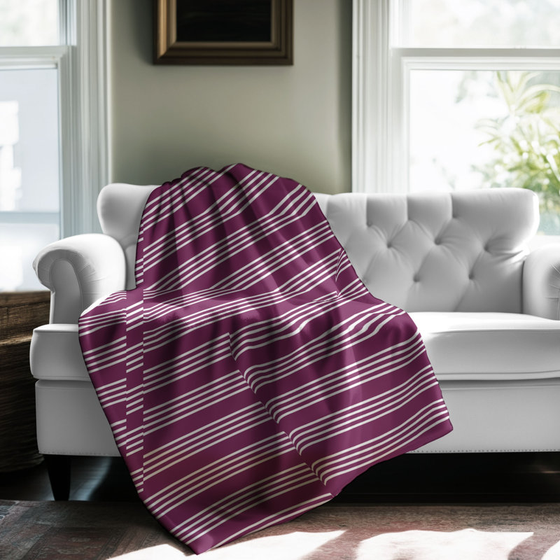 Magenta Lines - 1 pièce Sherpa Premium, L 50 po x L 60 po