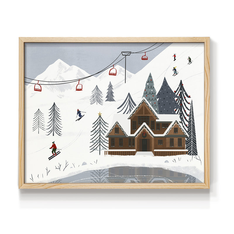 Collection Ski Slope, impression encadrée - Restickable, H 8 po x l 10 po, Naturel