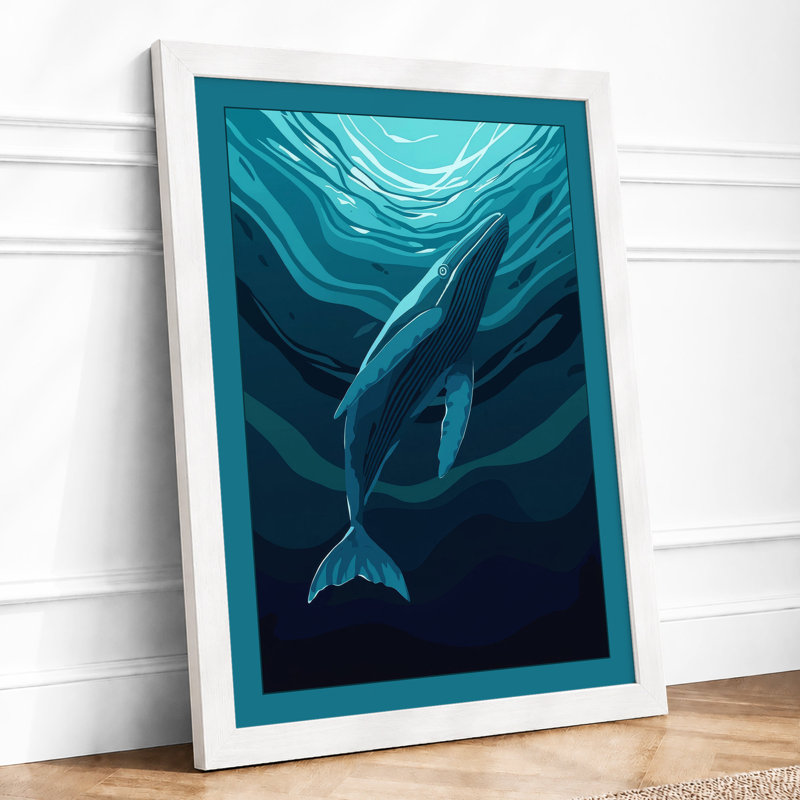 Whale Rising Coastal - Print, A1 - 84.1 x 59.4 cm, White