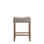 Tabouret à hauteur de comptoir Martha II en lin brun clair et chêne vieilli (ensemble de 2)
