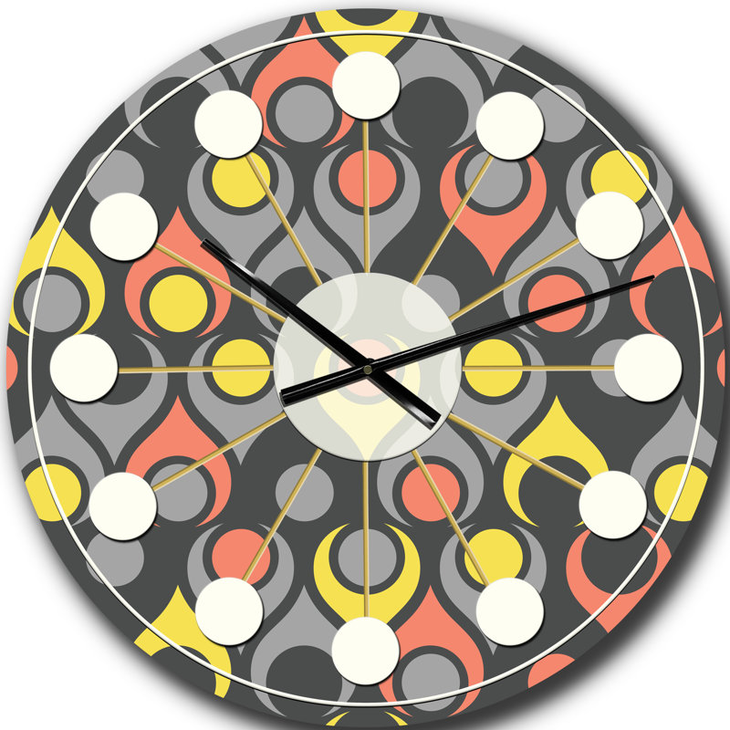 Horloge murale rétro Mid-Century, Surdimensionné