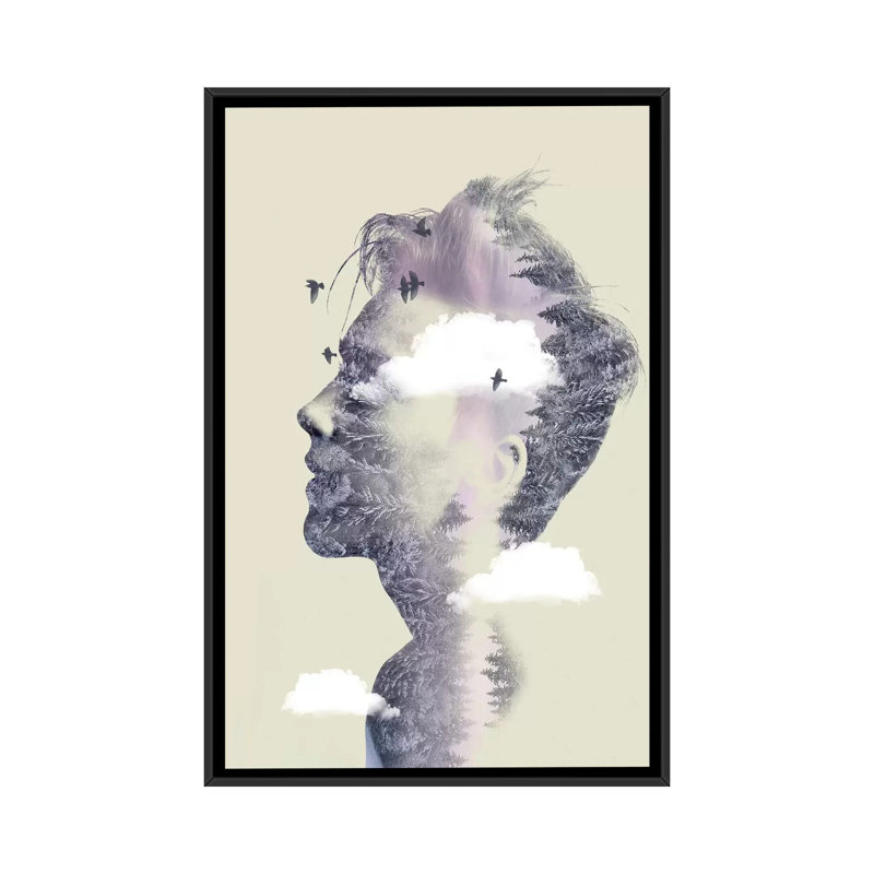 «Double Exposure Hair IV», impression sur toile, H 26 po x l 18 po x P 1,5 po, Toile avec cadre noir