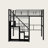 Twin Size Metal Loft Bed with Storage Staircase and Integrated Wardrobe, Space-Saving Design-1286890765