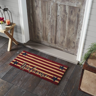 Festive Finds Patriotic Stripes Coir Welcome Rug Rect