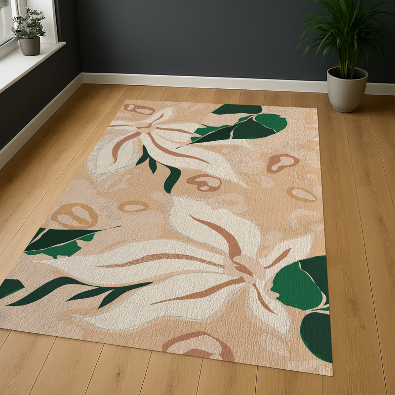 Floral Area Rug, Runner 70 x 140 cm