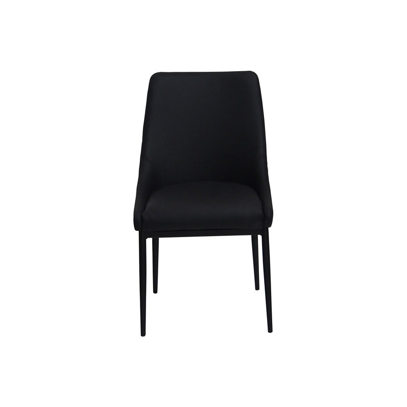 Chaise rembourrée en cuir véritable Ibbe, Noir