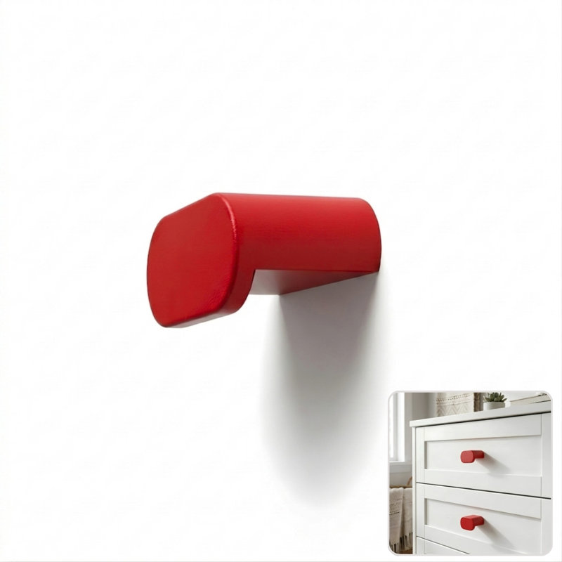 1.75" Oval Knob, Rose (Red)
