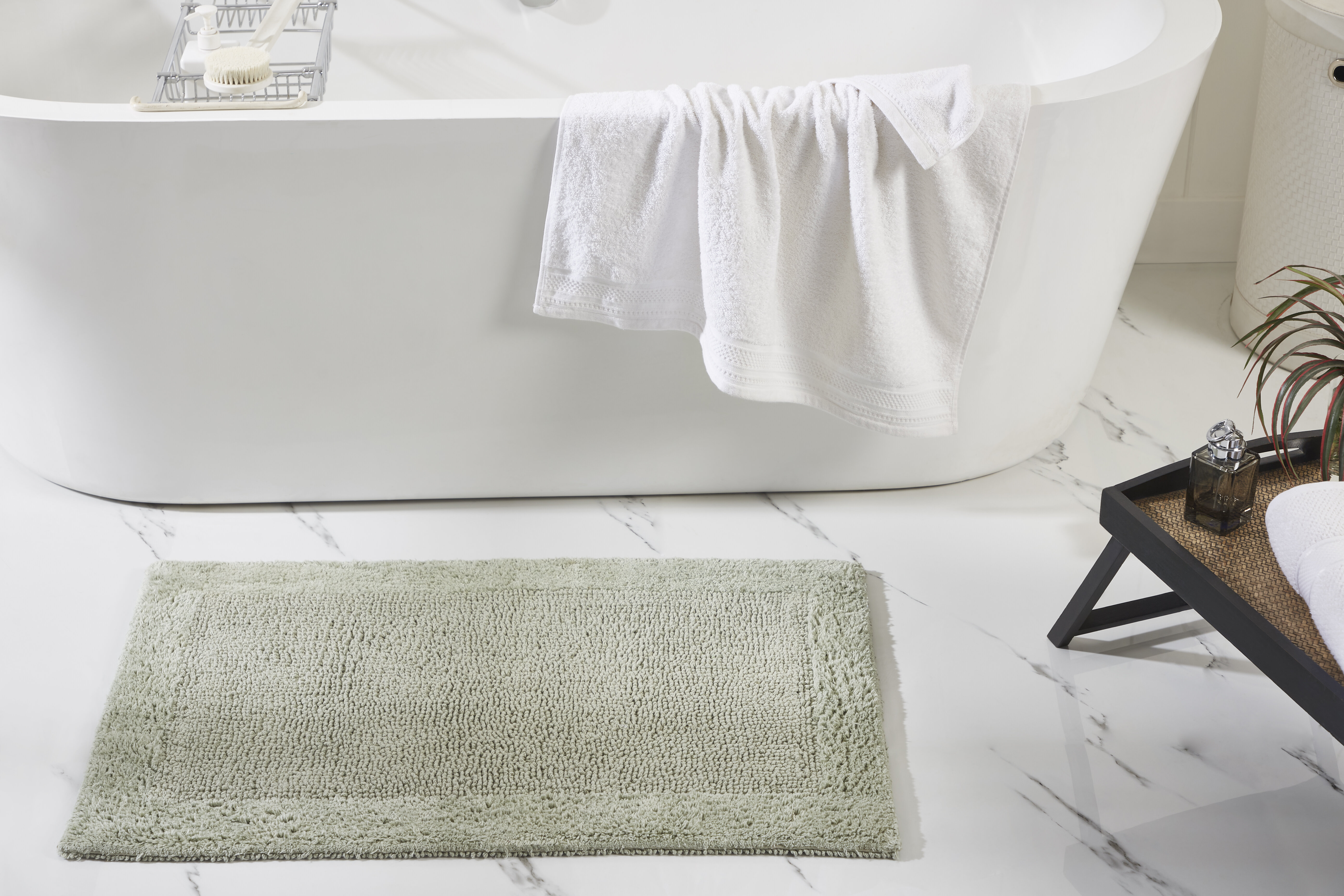 Better Trends Trier Cotton 3 Piece Bath Mat & Towel Set, White