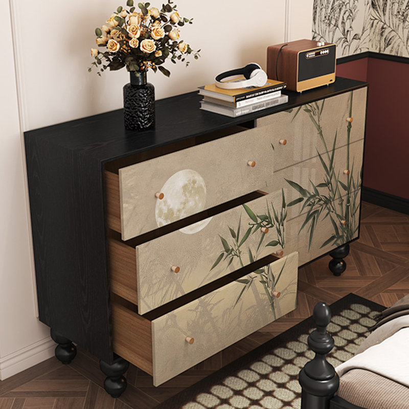 Solid Wood Six-Drawer Storage Cabinet