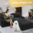 Blossie 82.68"W Corduroy Sofa Lounger, LAF, RAF Sectional with 2 Ottomans-1552871066