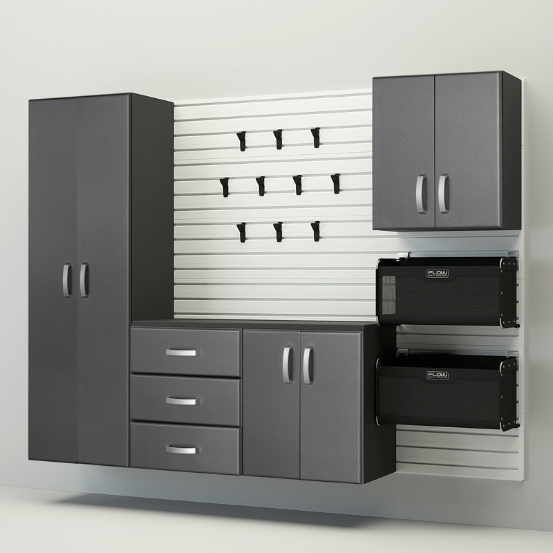 Deluxe 4 Piece Storage System, White/Silver Carbon
