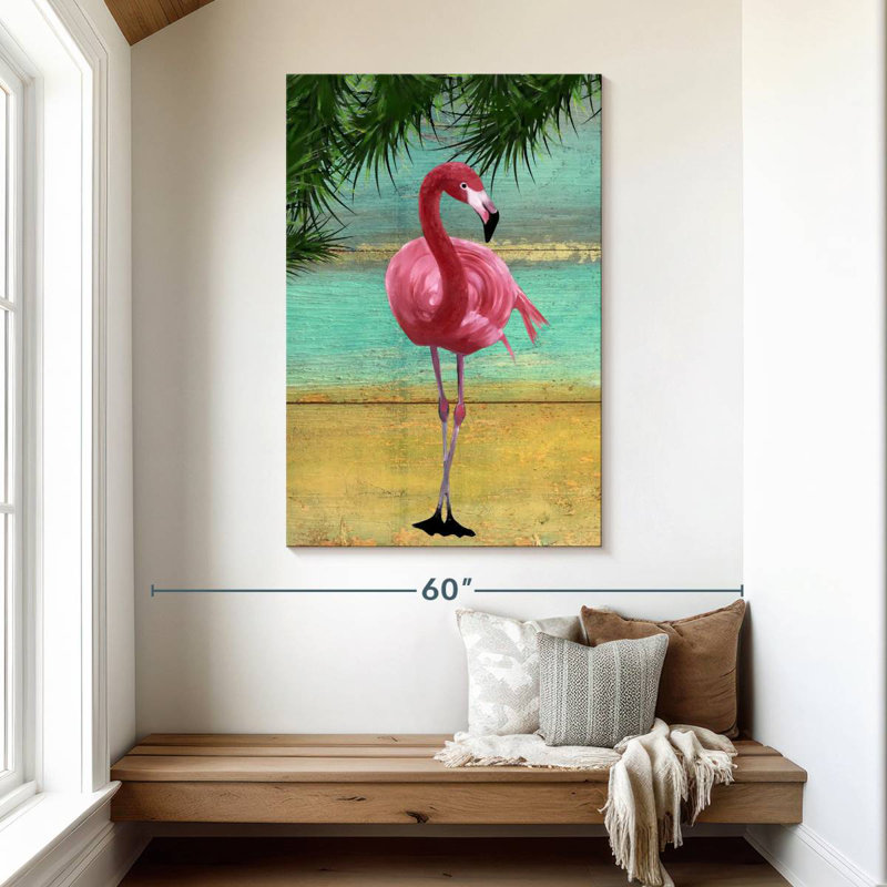 Cadre Brampt flamant rose I, H 48 po x l 32 po