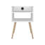 Table de chevet avec port USB, 2 tablettes - blanc-132976444