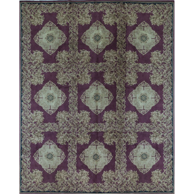 Savonnerie Wool Geometric Area Rug