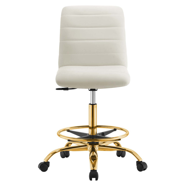Ripple Armless Performance Velvet Drafting Chair by Modway