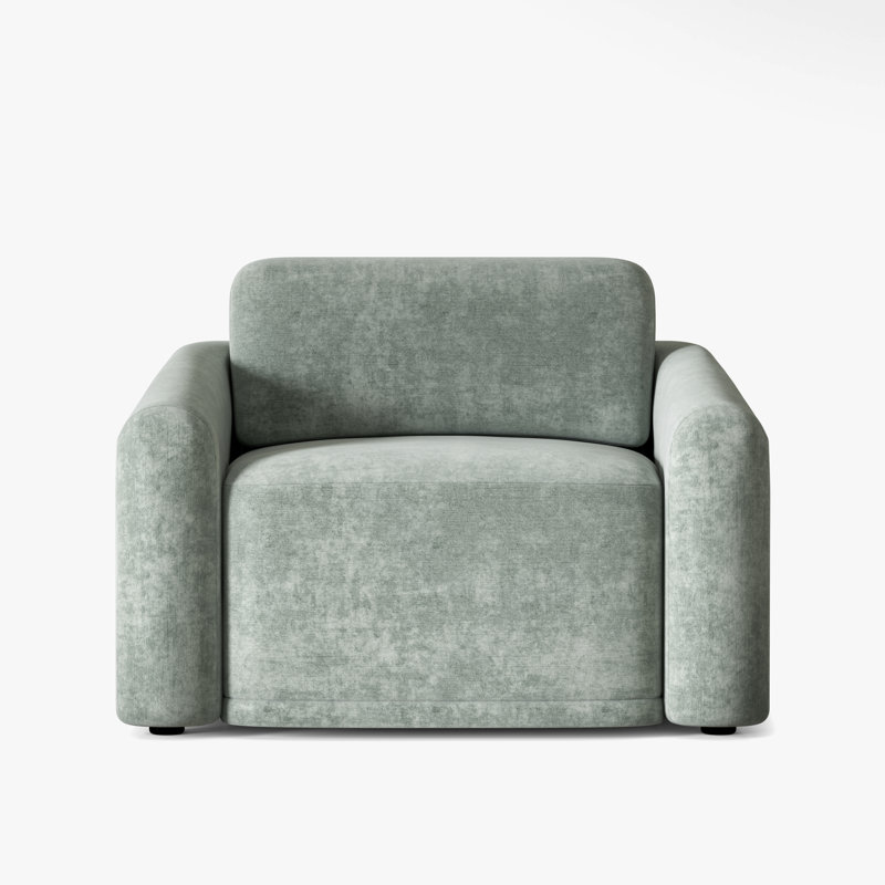Fauteuil d'appoint rembourré Annelise, Velours minéral