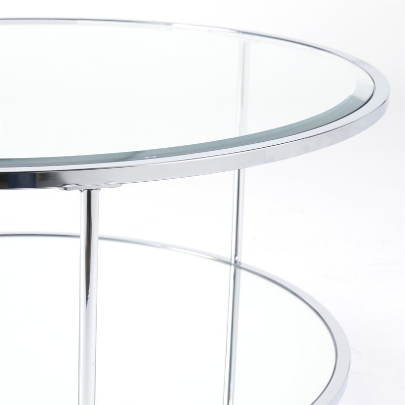 Risa Cocktail Table - Glam Style - Chrome, Silver