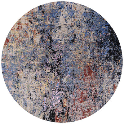 Tapis bleu / brun clair / noir Brook
