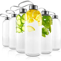  Luxfuel 24 oz Clear Glass Bottles with Lids, Reusable  Refillable Water Bottles for Juicing,Refrigerator,100% Leak Proof, BPA Free  Eco Friendly,Water Bottle Set of 10 : Home & Kitchen