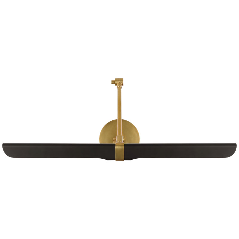 Issa Dimmable LED Wall Mounted Picture Light, Hand Rubbed Antique Brass/Black
