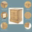 Pursley 2 Drawer Bedside Table, Antique waxed