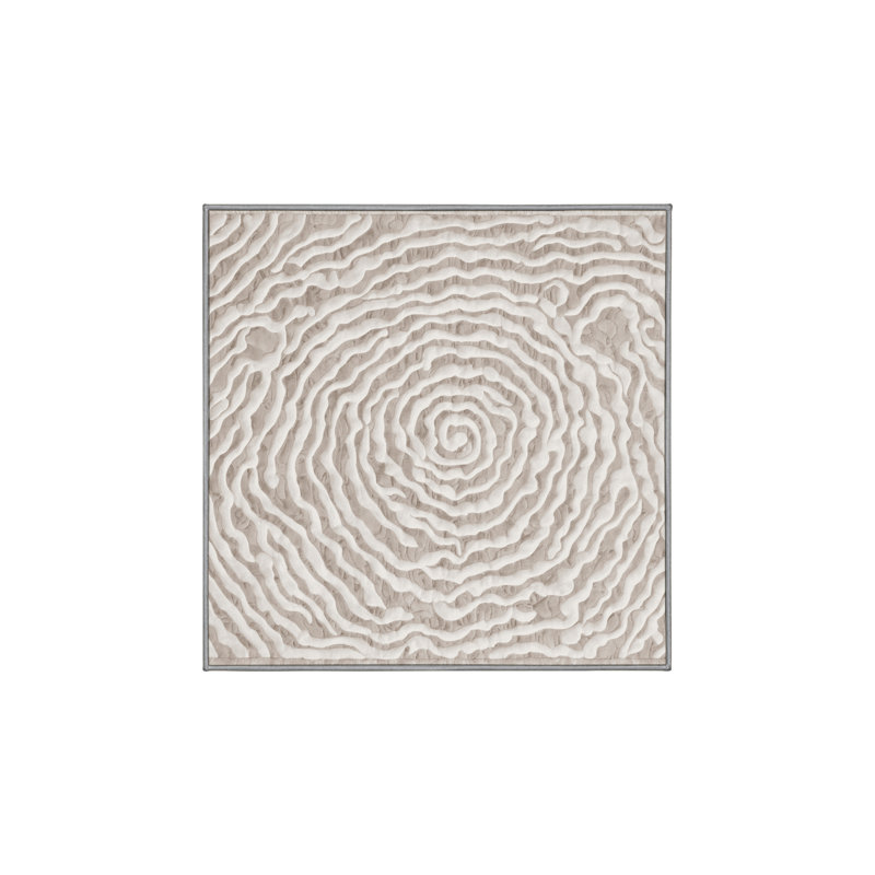 Tapis gris soyeux et moelleux, Carré 5 pi