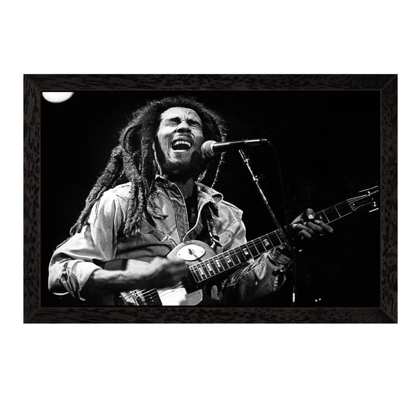 Bob Marley by Rue Des Archives - Print on Canvas, Black Framed, 66.04 cm H x 45.72 cm W