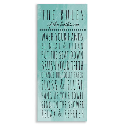 «Bathroom The Rules» par Anna Quach - reproduction d'art textuel sur toile