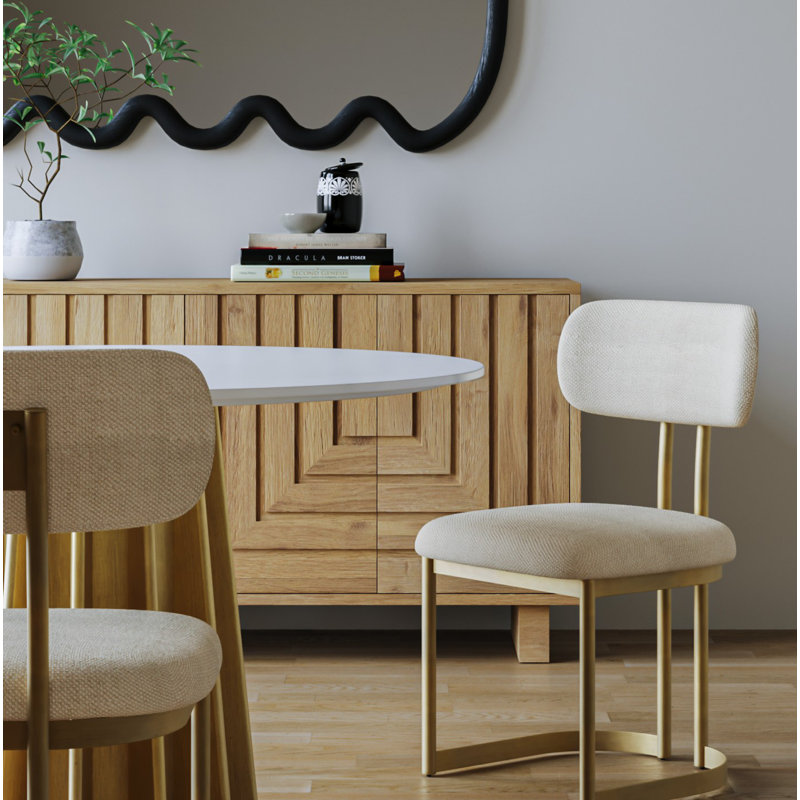Sumi Elegance 68'' White Oak Geometric Sideboard