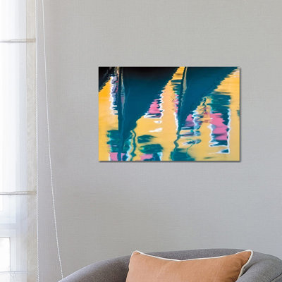 Italy, Venice. Gondolas And Building Reflect In Canal. by Jaynes Gallery - Wrapped Canvas Painting