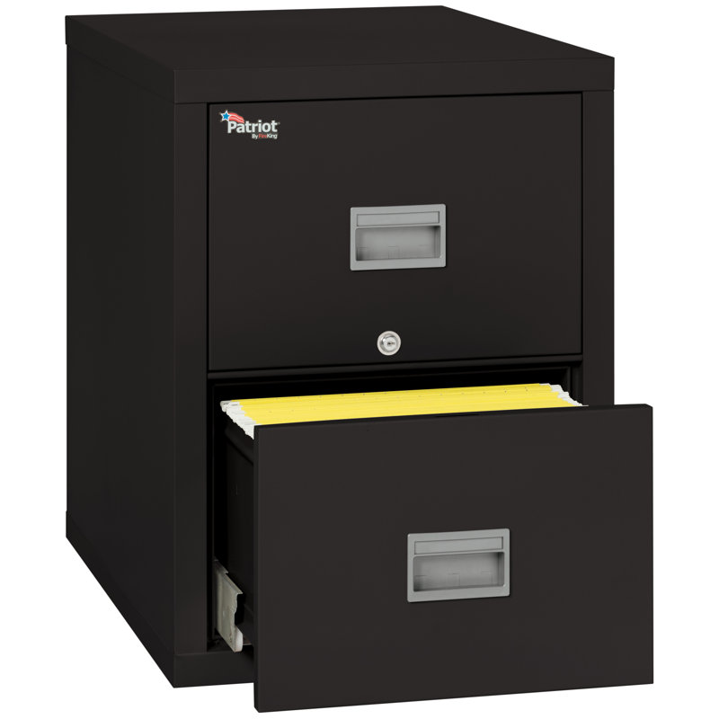 Patriot 17.75'' Wide 2 -Drawer File Cabinet, Black, 27.75'' H X 20.81'' W X 31.56'' D