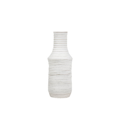 WHITE CERAMIC VASE 21X21 CM